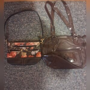 Lot of 2 Stone Mountain Leather Shoulder Bag